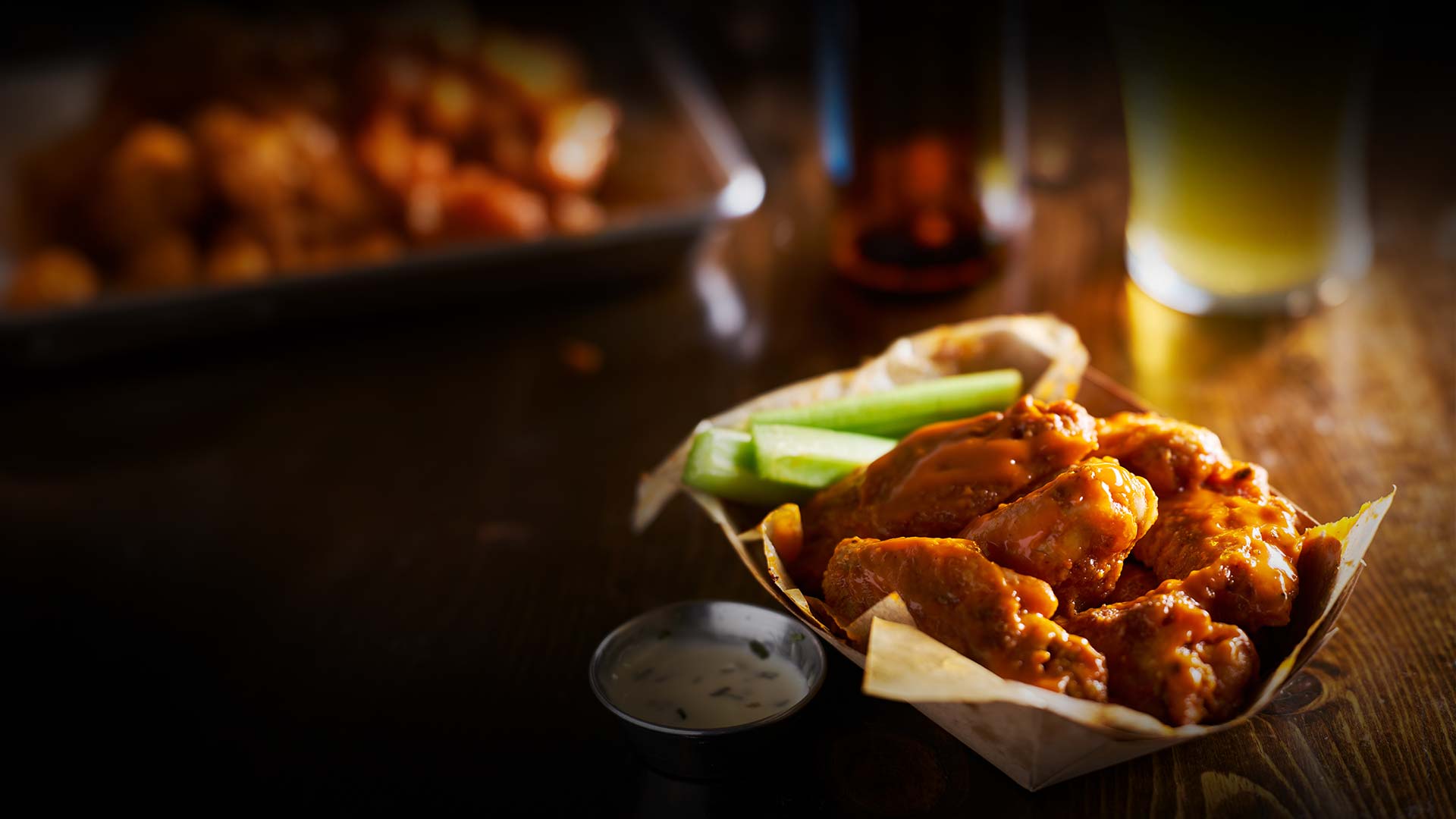Legendary buffalo chicken wings served at The Lodge of Spring Grove, restaurant, bar and grill in Illinois